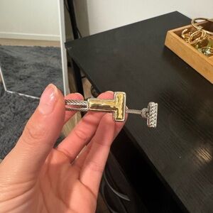 Tiffany & Co. Silver and Gold T-Bar Bracelet